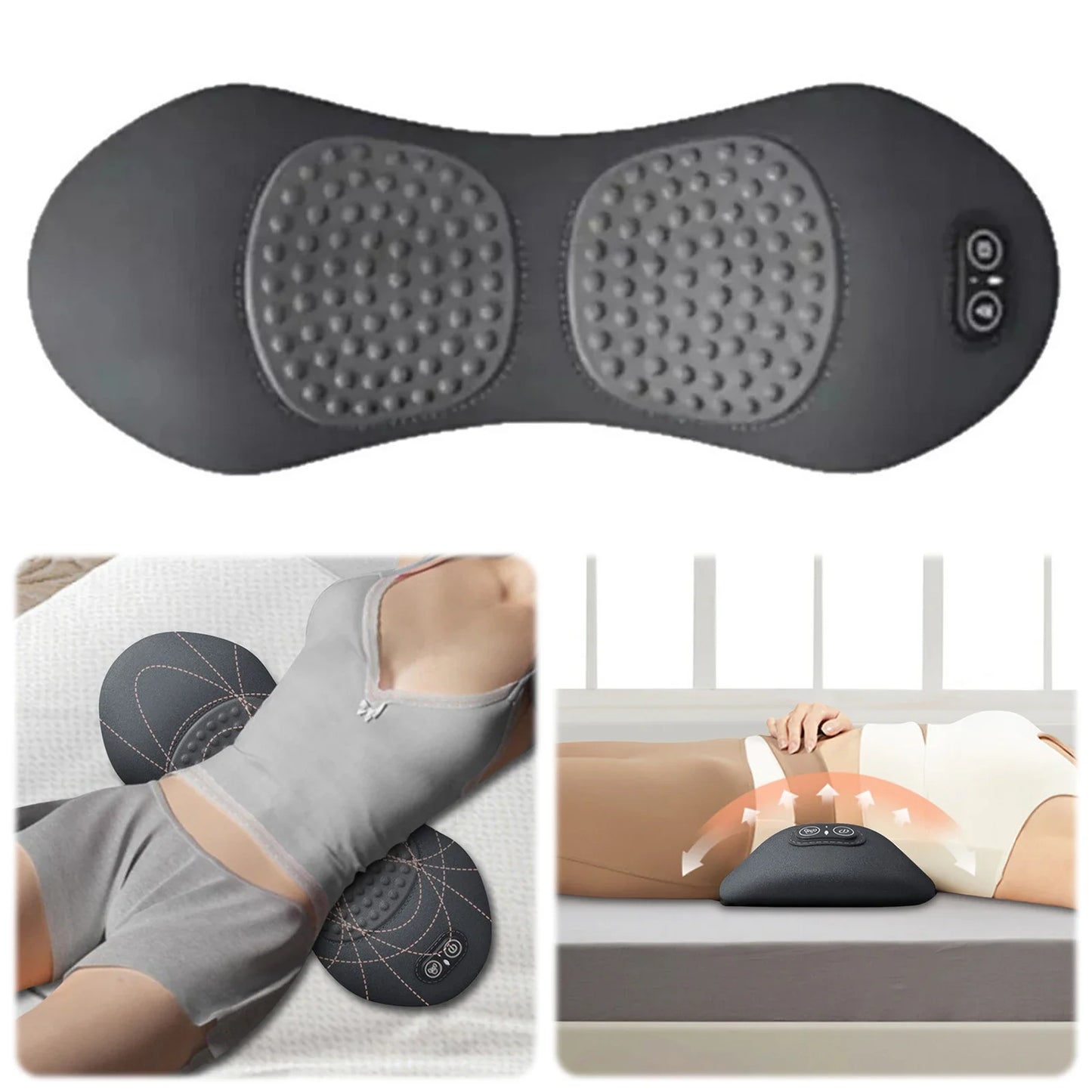Emeka 3-in-1 Elektrisch Lendensteunkussen – Verstelbare Rugmassage met Warmte