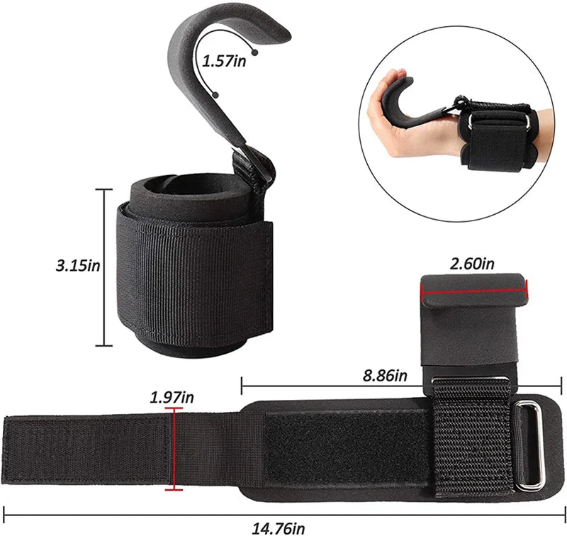 Weightlifting Hook Grips met Polsbanden – Fitness Trek- en Hefriemen