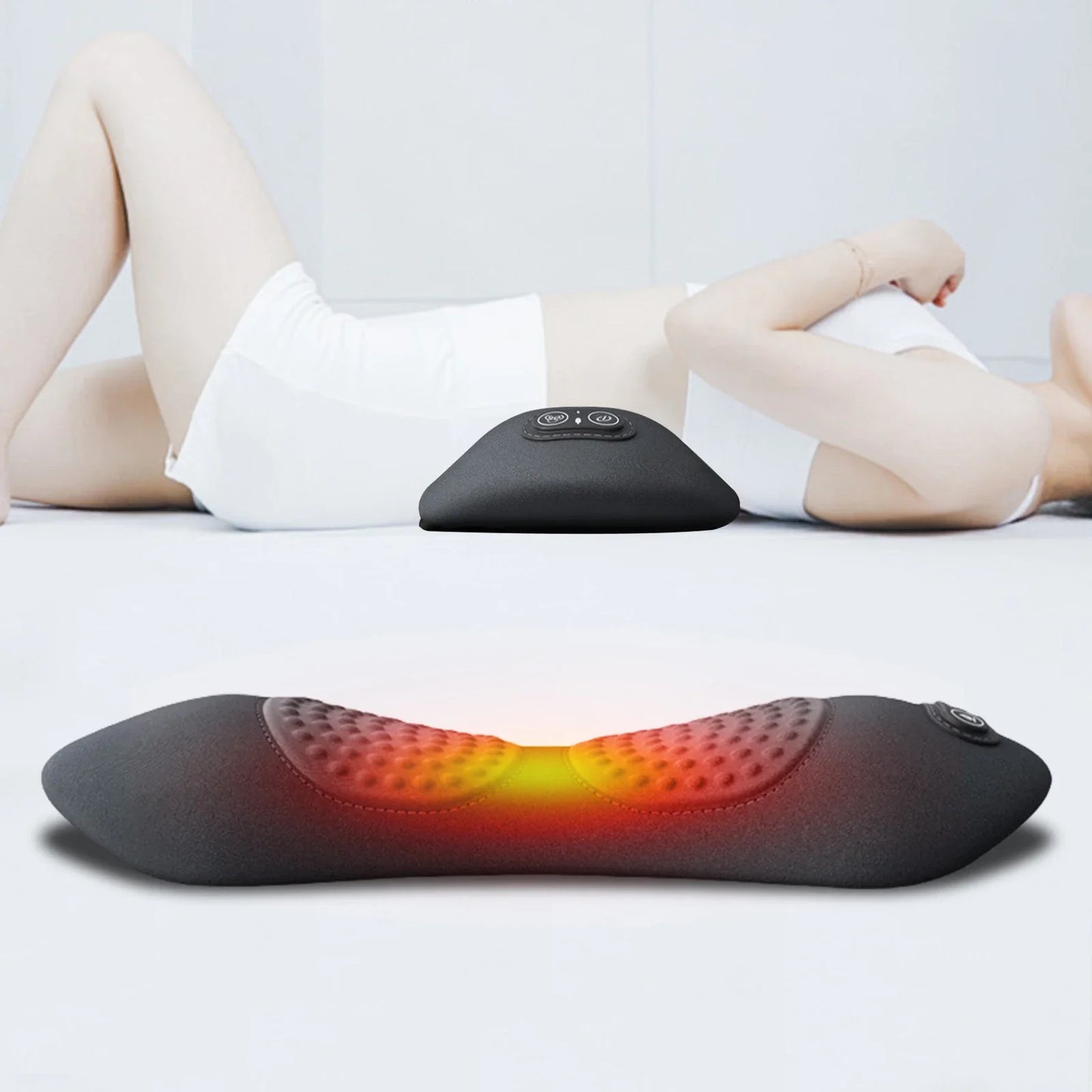 Emeka 3-in-1 Elektrisch Lendensteunkussen – Verstelbare Rugmassage met Warmte