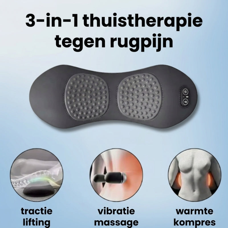 Emeka 3-in-1 Elektrisch Lendensteunkussen – Verstelbare Rugmassage met Warmte